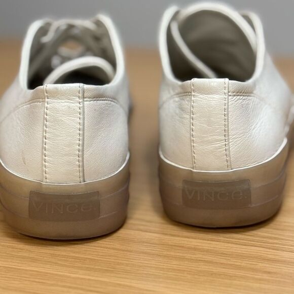 Vince Heaton cream Leather City Sneakers Women's Size 9.5 - Picture 3 of 7